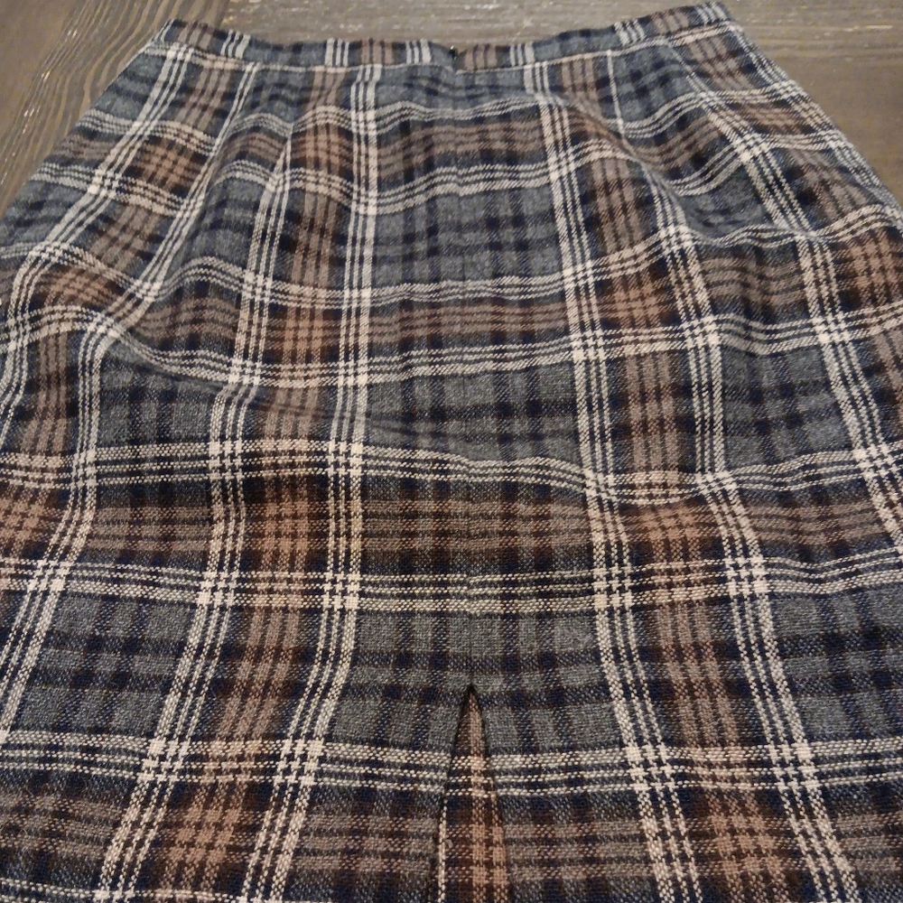 Plaid Women's Skirt - Blue and Brown